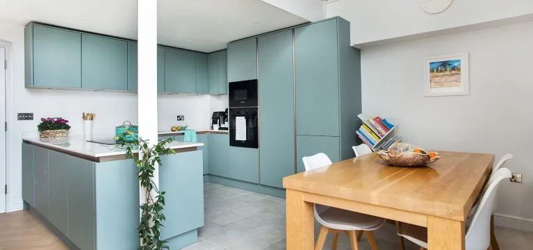 Modern Handleless Grey Aqua Kitchen image